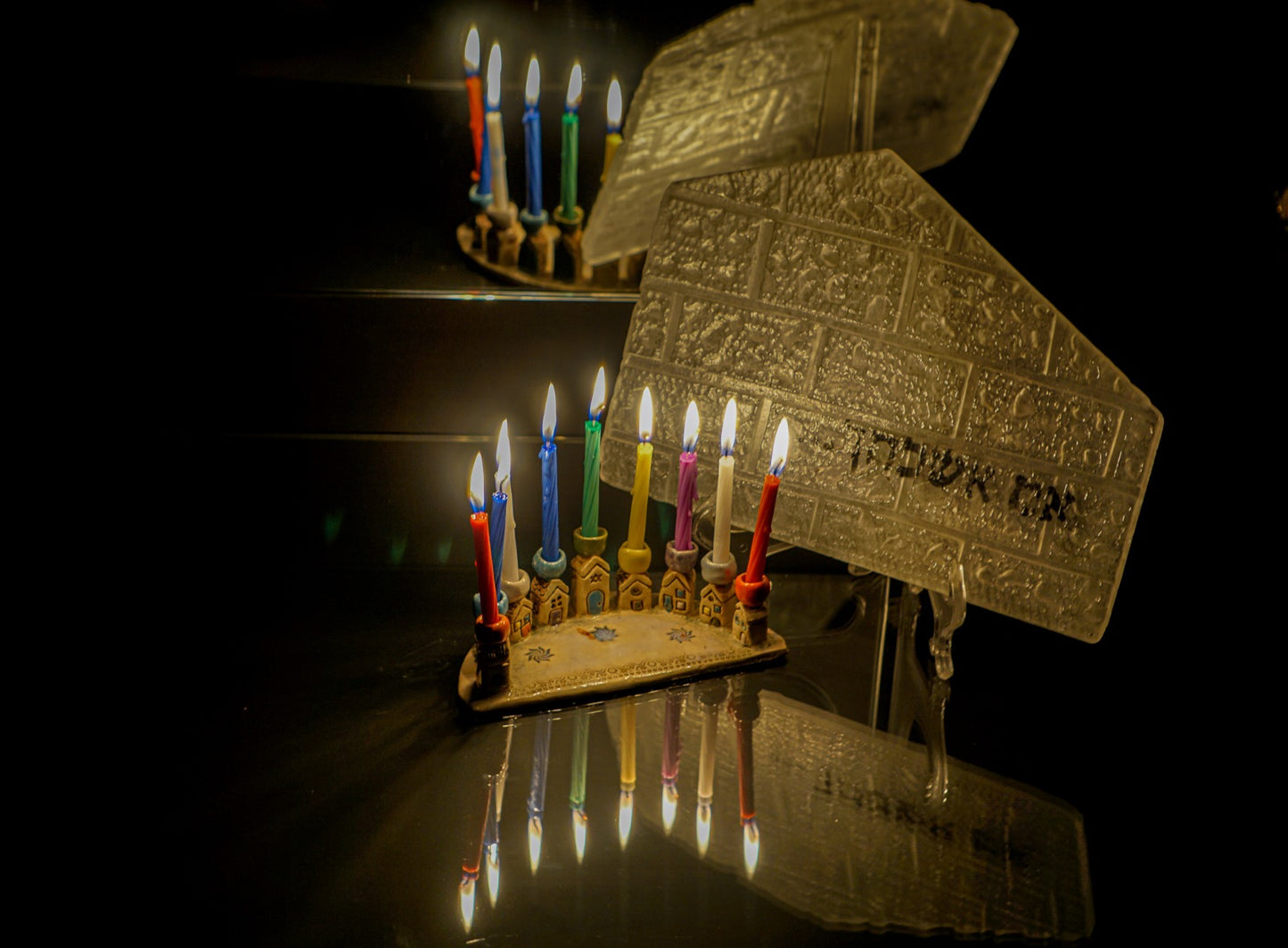 Colorful Village Hanukkiah - Jenya&Co