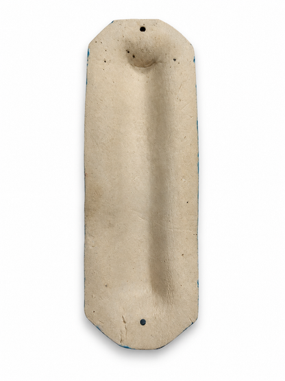 Handmade Ceramic Mezuzah Case “Blue Patterns”