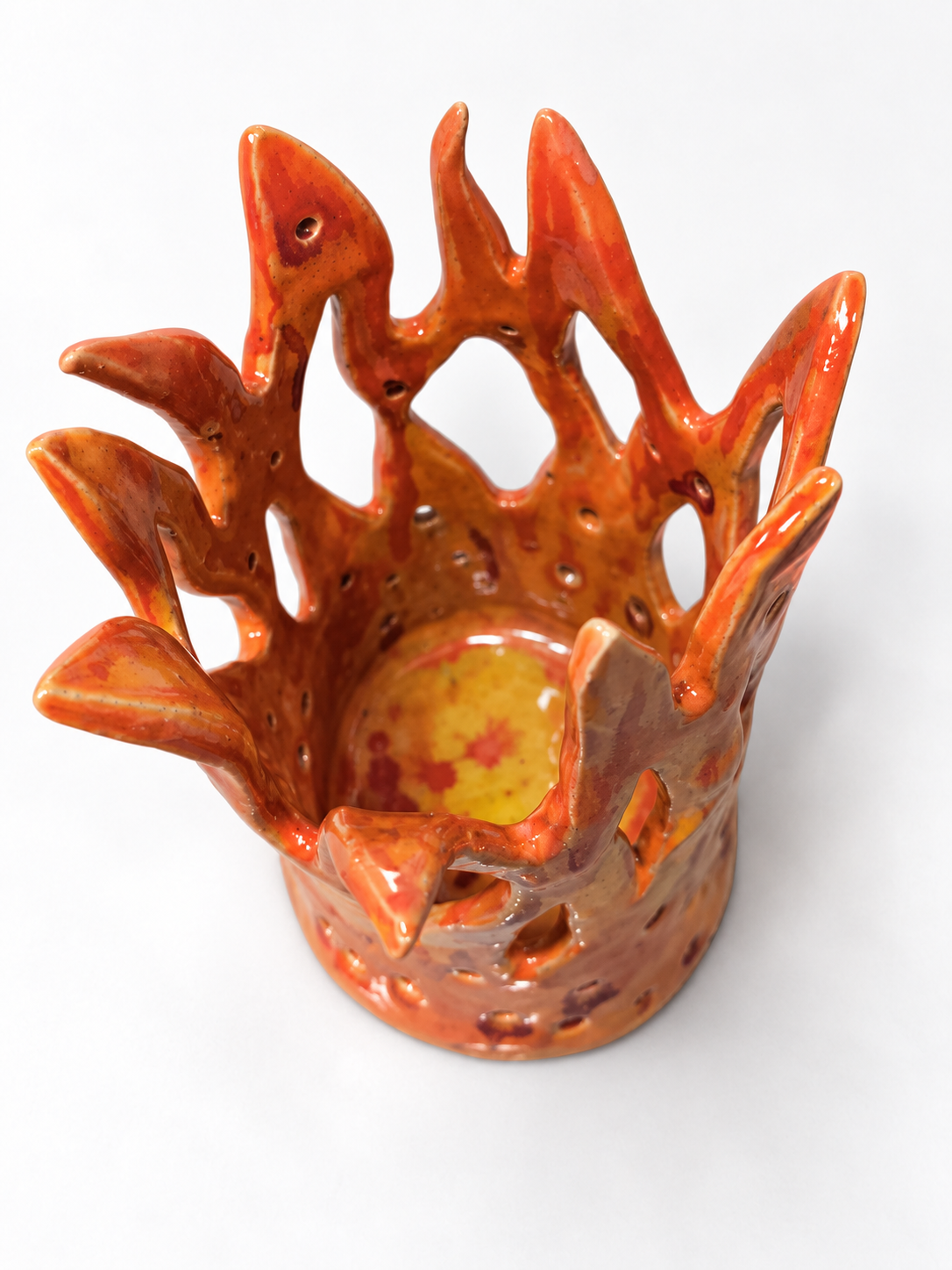 Ceramic Candle Holder - “Living Flame”