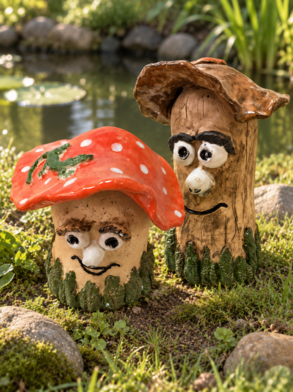 Ceramic figures "Mushroom-friends"
