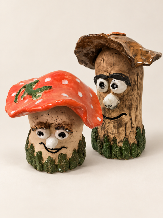 Ceramic figures "Mushroom-friends"