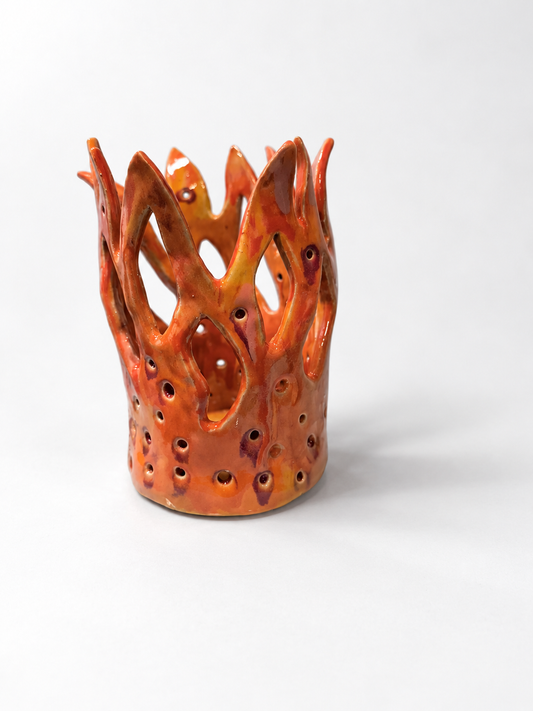 Ceramic Candle Holder - “Living Flame”